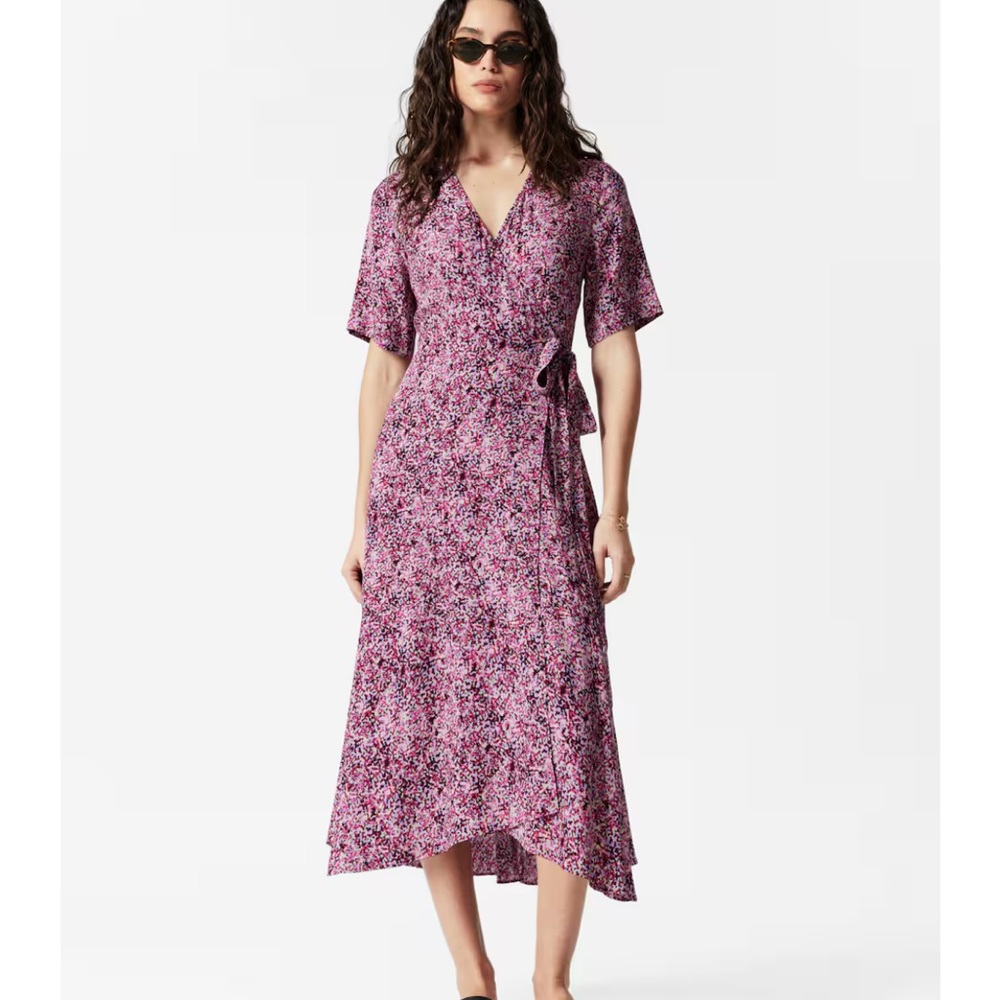 & Other Stories Pink Floral Midi Dress